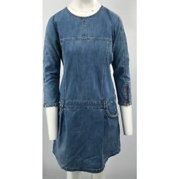 white christmas dresses Chloe Denim Mini Dress Blue – VRG GRL main image 0